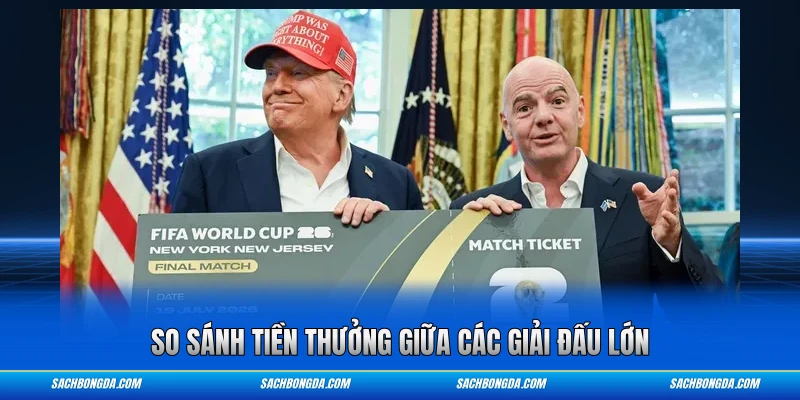 So sánh tiền thưởng giữa các giải đấu lớn