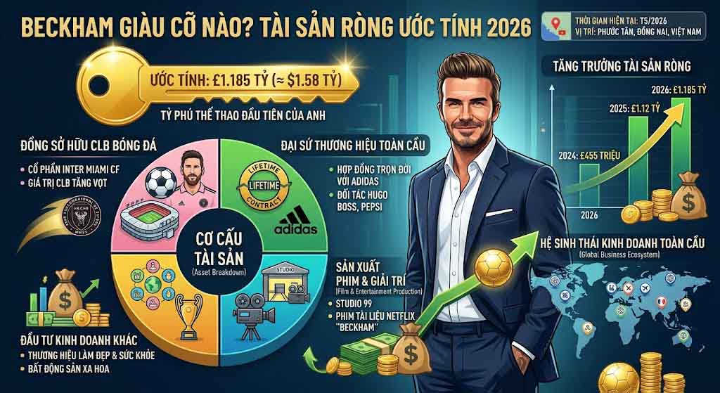 Beckham giàu cỡ nào? Tài sản ròng ước tính hiện nay