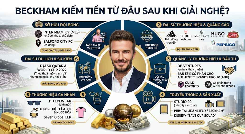 Beckham kiếm tiền từ đâu sau khi giải nghệ?