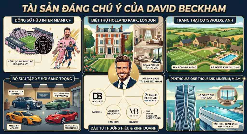 Beckham sở hữu những tài sản đáng chú ý nào?