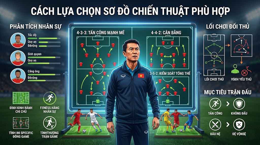 Cách lựa chọn sơ đồ chiến thuật phù hợp