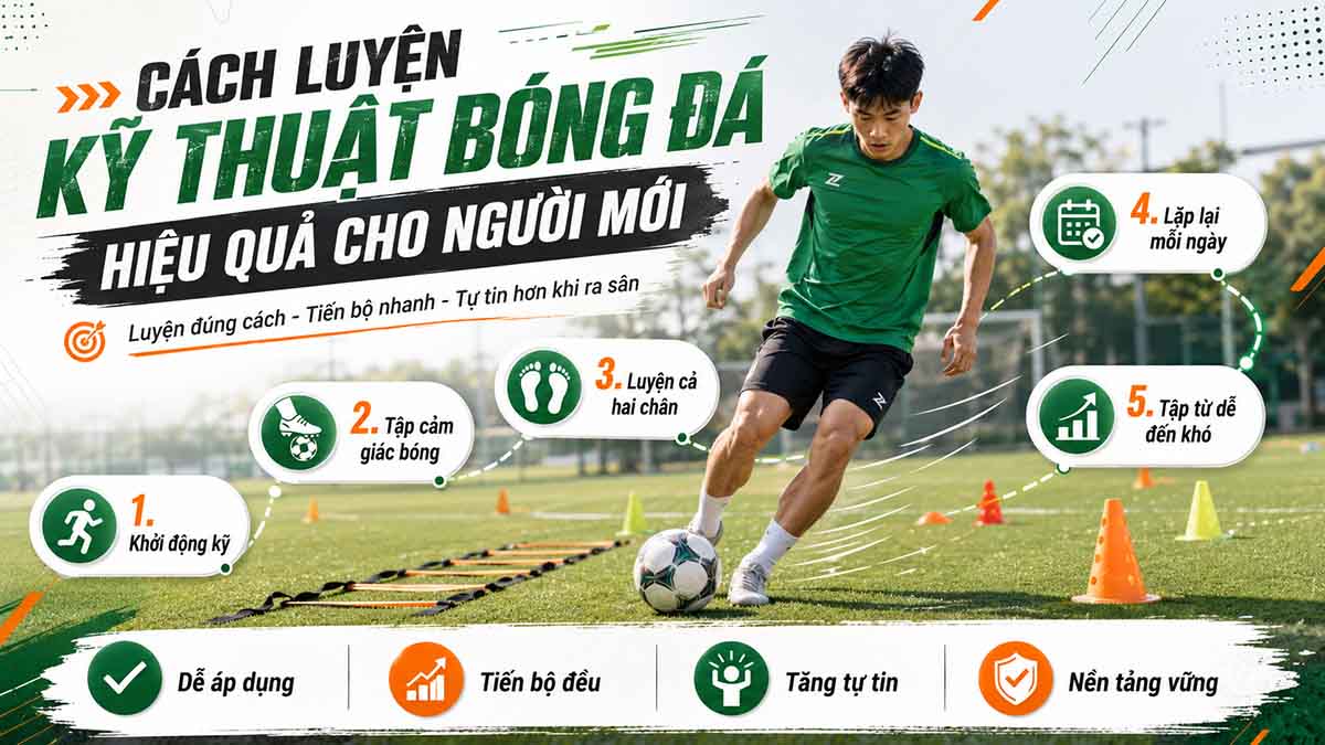 10 Kỹ Thuật Bóng Đá Cơ Bản Cho Người Mới Cần Biết 3 Cách luyện kỹ thuật bóng đá hiệu quả cho người mới