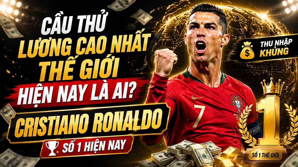 Top 10 Cầu Thủ Lương Cao Nhất Thế Giới - Ronaldo Dẫn Đầu 1 Cầu thủ lương cao nhất thế giới hiện nay là ai?