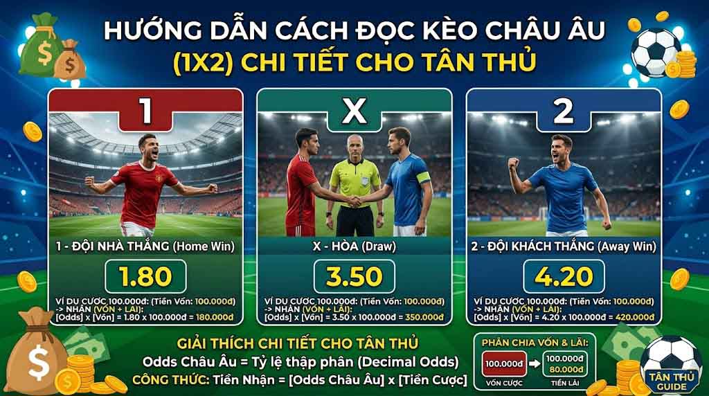 Tỷ Lệ Kèo Nhà Cái Châu Âu (1X2) Là Gì? Cách Đọc & Bí Kíp Soi Kèo Chuẩn 2 Hướng Dẫn Cách Đọc Kèo Châu Âu (1X2) Chi Tiết Cho Tân Thủ