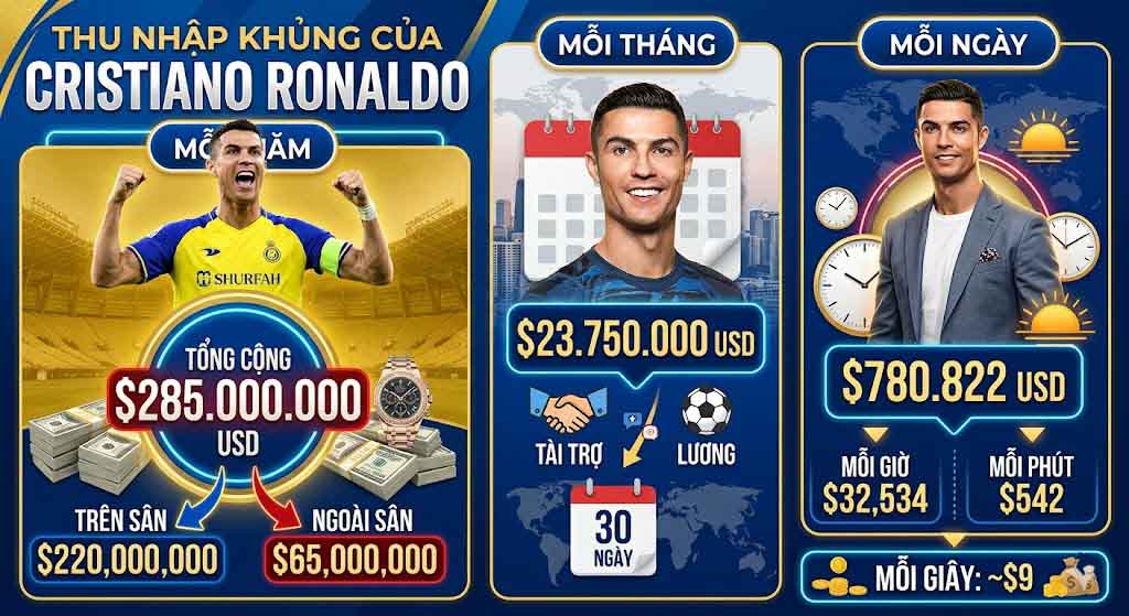 Lương của Ronaldo tại Al Nassr là bao nhiêu?