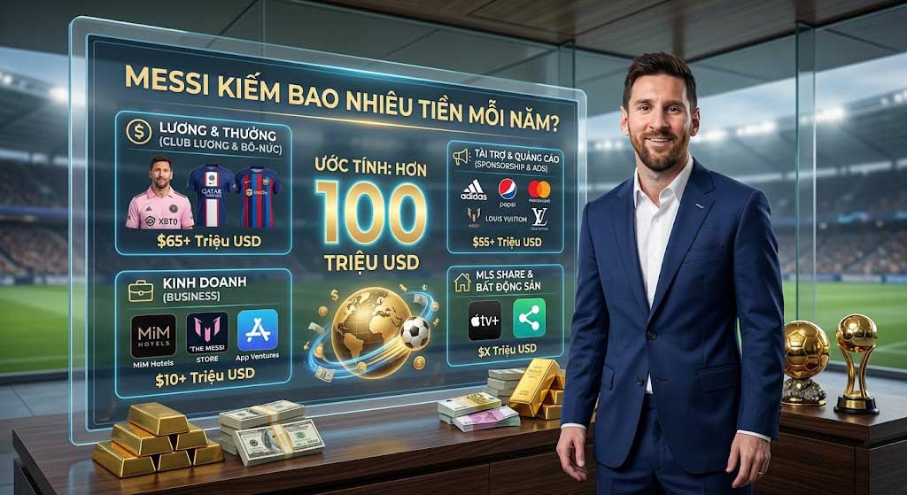 Messi kiếm tiền từ những nguồn nào?
