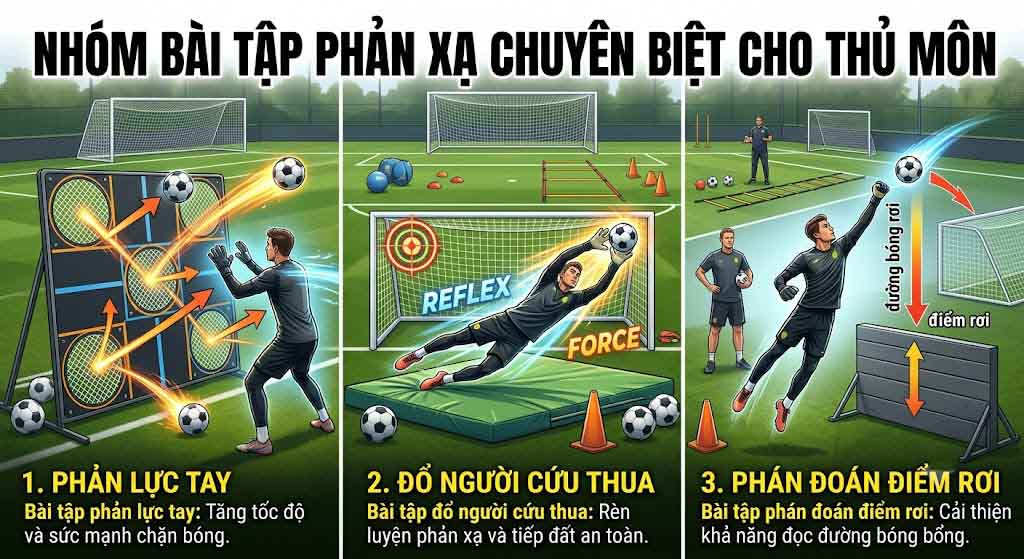 12 Bài Tập Bóng Đá Chuẩn Sách Giáo Khoa Cho Mọi Vị Trí 3 Nhóm Bài Tập Phản Xạ Chuyên Biệt Cho Thủ Môn