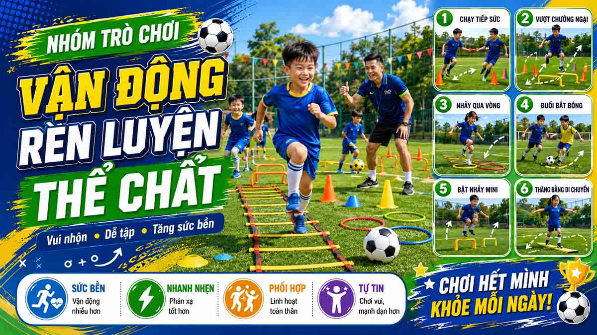 Top 9 Bài Tập Bóng Đá Cho Trẻ Em Vui Nhộn Và An Toàn Nhất 3 Nhóm Trò Chơi Vận Động Rèn Luyện Thể Chất