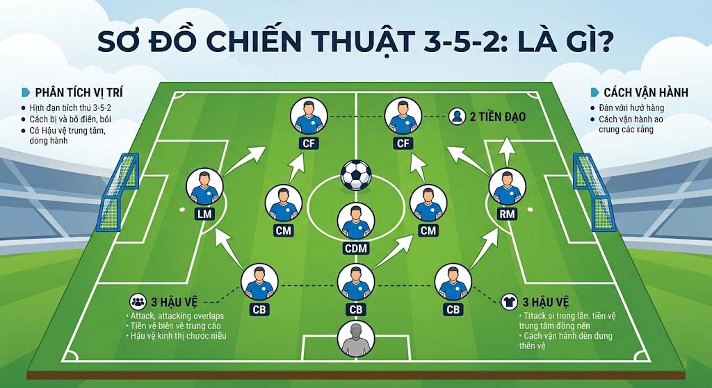 Sơ đồ 3-5-2 là gì? Cách vận hành, ưu điểm và nhược điểm 1 Sơ đồ 3-5-2 là gì?