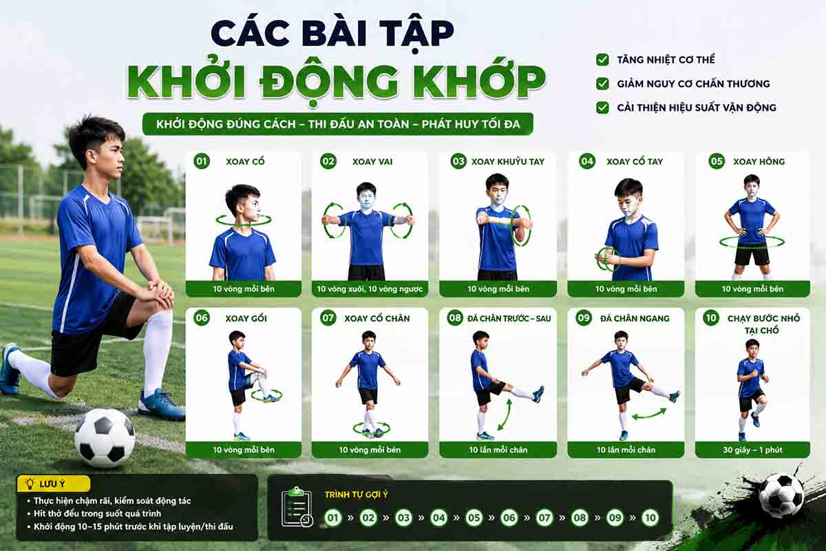 Top 8 Bài Tập Khởi Động Trước Khi Đá Bóng Tránh Chấn Thương 1 Tổng Hợp Các Bài Tập Khởi Động Khớp